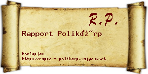 Rapport Polikárp névjegykártya